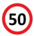 Op straten met snelheidslimiet 50 km/h